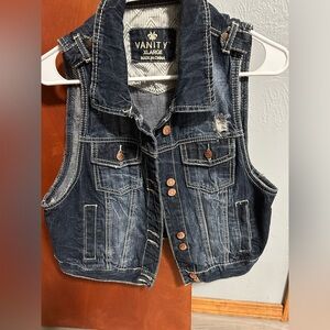 Vanity XL Jean vest distressed